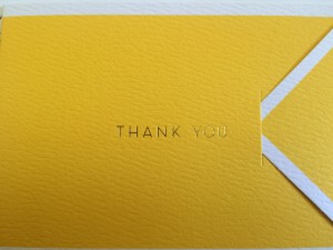 Card saying thanks